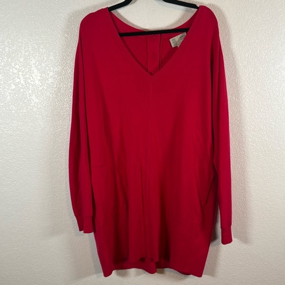 Anthropologie Saturday Sunday Pink Oversized Sweater Tunic Dress Pocket Size Med - Picture 1 of 8